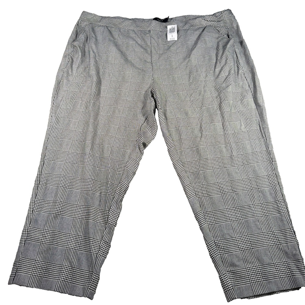 Torrid Womens Relaxed Pull Taper Ponte Plaid Pants 5X (FITS 49 X 26.5)  NEW